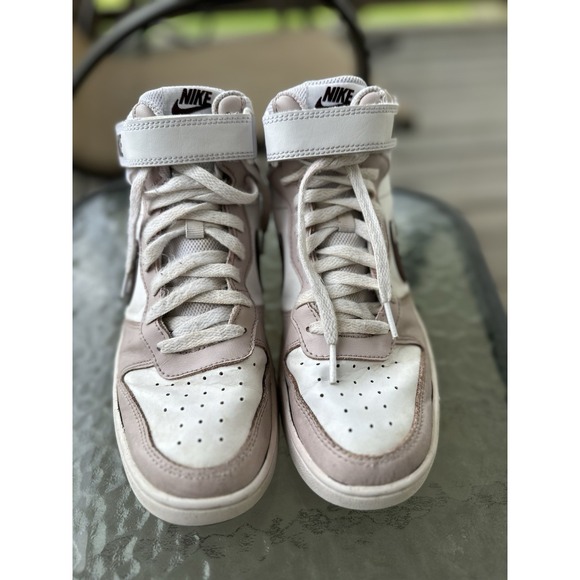 Nike Court Borough Mid 2 Kids Sneakers Girl's Size 7Y White‎ Pink - Picture 2 of 9